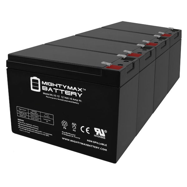 Mighty Max Battery ML10-12 - 12V 10AH Replacement for APC UPS Computer Back- Up Battery - 4PK MAX3431091 - main